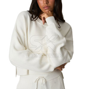 Sudaderas de moda para mujer, ajustadas, cortas, lisas, cómodas y tipo pullover. - Product Image 3