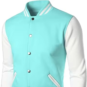Chaqueta universitaria de cuero de lana con estilo para hombre al por mayor, duradera para invierno, chaqueta informal para hombre - Product Image 1