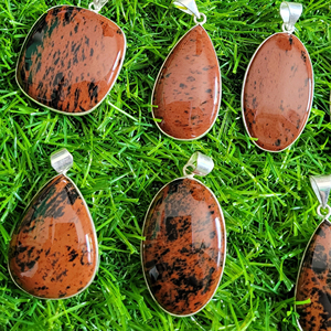 Cabujón de obsidiana de caoba de alta calidad, cabujón de piedras preciosas sueltas de obsidiana Natural, piedra preciosa de cristal suelta de obsidiana de caoba - Product Image 4