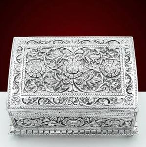 Blue Floral Embossed Metal Jewellery <b>Box</b> Elevate Your <b>Collection</b> With Our Stylish Jewelry Boxes Metal Jewelry Boxes Wholesale - Product Image 5