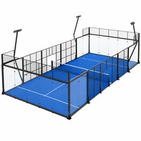 Lapangan Padel Panoramic Profesional 2026 20x10m Lapangan Tenis Luar Ruangan dengan Kaca Tempered 12mm dan Rumput Standar WPT