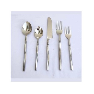 ใหม่ดูโลหะ Flatware ใหม่ล่าสุดชุดช้อนส้อมสแตนเลสสลัดเซิร์ฟเวอร์ชุดสองการออกแบบใหม่ชุดช้อนส้อมโลหะ - Product Image 6