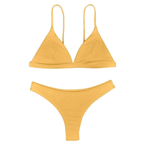 Nouveauté : Ensemble bikini 2 pièces sexy pour femme, couleur unie avec logo personnalisé, motif imprimé unique, technique de teinture unie, dernier style - Product Image 3