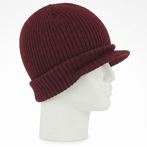 Bonnet tricoté unisexe couleur unie bordeaux, chaud et décontracté pour l'hiver, fait main en acrylique, taille ajustable 58-60CM pour adultes - Product Image 4