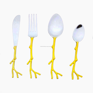 Mayorista Cubiertos de acero inoxidable Diseñador creativo Hecho a mano Alta calidad Utensilios de cocina Cubiertos de lujo Acabado con espejo - Product Image 3