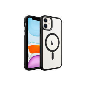 Coque de téléphone portable en silicone Netzy SAFA Series Chrome compatible avec la recharge sans fil MagSafe pour iPhone 11, style Ins, en PC - Product Image 1