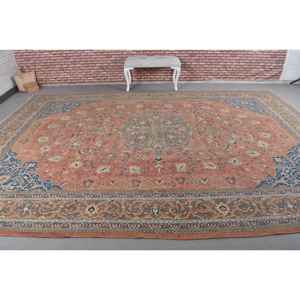 0.8x13.3 ft Turkish Rug, Vintage <b>Runner</b> Rug, <b>Red</b> Blue Bordered Wool Rug - Product Image 3