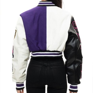 2024 printemps nouveautés femmes Baseball manteau imprimé université veste poche rue avant-gardiste Bomber veste tissé court - Product Image 5