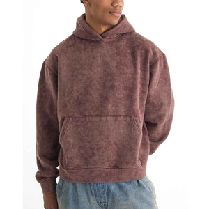 Mejor Sudadera con Capucha para Hombre, 100% Algodón de Alto Gramaje, con Efecto Desgastado y Lavado Ácido, Color Liso, Estilo Vintage, para Invierno, Ecológica, Impermeable, con Pedrería Completa - Product Image 1
