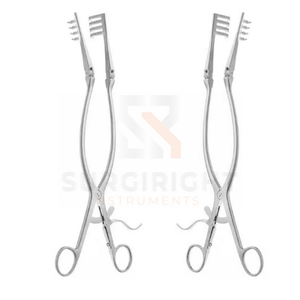 Rétracteur à retenue automatique Beckmann réutilisable en acier inoxydable 7x7 tranchant S/M/L dimensionné par Surgiright Instruments - Product Image 3