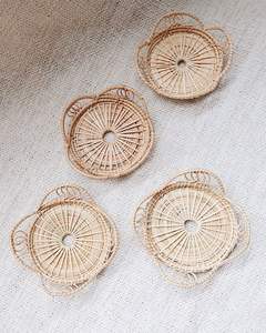 American Style Round Shape Handmade Rattan Coaster in <b>Table</b> Coaster for <b>Dinner</b> Home Decor Accessories - Product Image 3