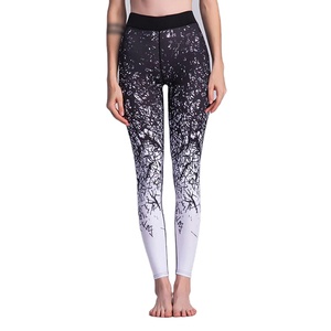 Collants de compression pour femmes, vêtements de sport, leggings de yoga imprimés de style chinois, collants de course à pied, pantalons de sport, spandex/nylon - Product Image 2