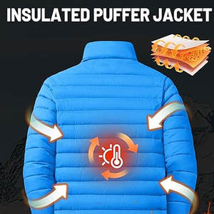 Chaqueta Acolchada para Hombre OEM, Chaqueta Ligera con Aislamiento Térmico, 4 Bolsillos Prácticos, Resistente al Agua, Cortavientos, Lista para Viajar - Product Image 3