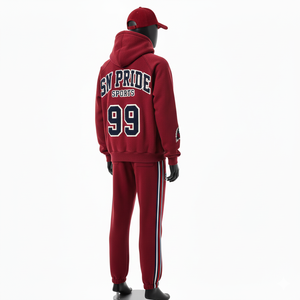 Lightweight Hooded Casual Good Quality Unisex Fitness Tracksuits <b>Set</b> High Comfortable for Workout <b>Embroidery</b> Breathable - Product Image 5