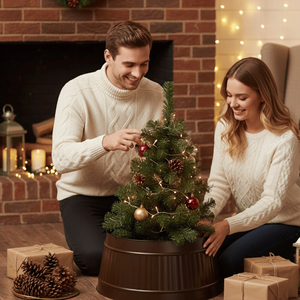 Base Decorativa de Acero para Árbol de Navidad, Anillo de Soporte Rústico para Árboles Naturales y Artificiales - Product Image 3