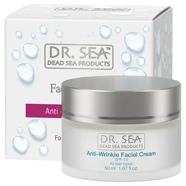 ครีมต่อต้านริ้วรอยบนใบหน้าที่ดีที่สุด SPF 15โดยเครื่องสำอาง Dr. SEA-ผลิตภัณฑ์จากทะเลเดดซี-ผลิตในอิสราเอล-ตัวอย่างฟรีที่รวดเร็ว