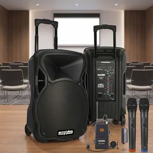 Lastvoice LS-P1915EX 1200 Watt 15-Inch Trolley Speaker Kit with 3 UHF <b>Wireless</b> <b>Microphones</b> 5000-8000mAh Battery & Remote Control - Product Image 1