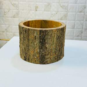 เทียนหอมในโถไม้ลายตอก ใช้ตกแต่งบ้าน ผลิตและจัดจำหน่ายโดย HHO - Product Image 1