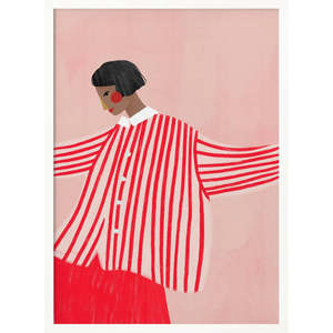 Tela Tejida 100% Algodón La Mujer con Rayas Rojas - Product Image 3