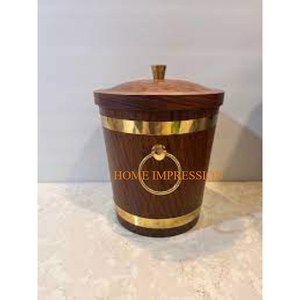 Seau à glace pour le vin de forme ronde en métal noir enduit de poudre La plus grande qualité Grande taille Dessus de table Barware Hôtels Seau à glace pour le vin - Product Image 5