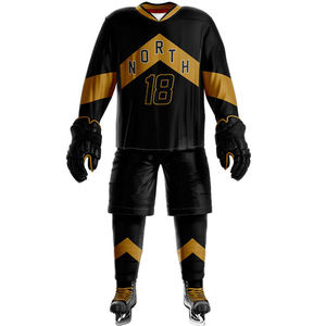Vente en gros d'uniformes de hockey sur glace personnalisés fabriqués au Pakistan Vêtements de sport d'équipe par sublimation Conception de logo en tissu respirant de haute qualité OEM - Product Image 4