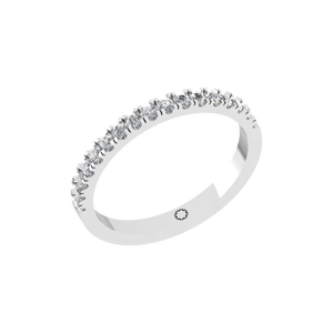 Anillo de banda de eternidad de diamante de laboratorio clásico 950, joyería fina personalizada apilable delgada de platino para boda de mujer, regalo indio IGI - Product Image 1