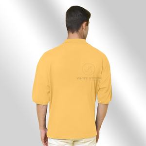 Chemises polo pour hommes sur mesure, grande taille, style décontracté, épaules tombantes et designs épais et ajustés, motif uni - Product Image 2