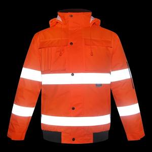 Chaqueta cálida de invierno naranja fluorescente para hombres Ropa DE TRABAJO reflectante impermeable de alta visibilidad Ropa de seguridad - Product Image 2