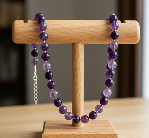 Femmes 18 pouces argent 925 serrure collier noué à la main améthyste pierre perlée Design géométrique guérison naturelle mode à la mode - Product Image 6