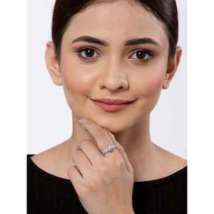 Anillos de Plata de Ley 925 de Primera Calidad para Mujer, Chapados en Oro Rosa y Rodio, con Incrustaciones Elegantes en Forma de Corazón, Modernos, de Acero Inoxidable - Product Image 5