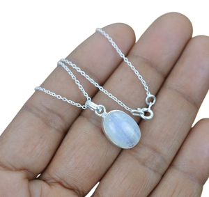 Joyería de Piedra Lunar para Mujer, Estilo Boho, Colgante de Plata de Ley 925, Colgante Hecho a Mano de Moda, Regalo para Mamá - Product Image 1