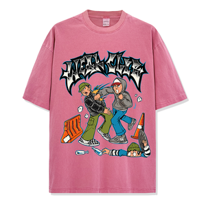 Camiseta gráfica para hombres y mujeres, proveedor OEM de fábrica, venta al por mayor, logotipo personalizado, ropa de calle de algodón impresa, ropa de moda informal - Product Image 3