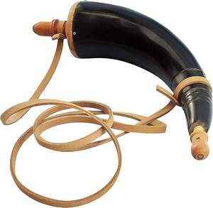 Corne à boire de buffle naturelle moderne Corne à poudre polie pour décoration - Product Image 1