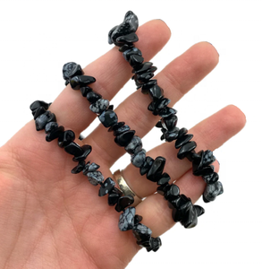 Chip <b>Bracelet</b> Natural Snowflake Obsidian Chip <b>Bracelet</b> <b>Crystal</b> Stone Chip <b>Bracelet</b> Gemstone Women Colorful Natural Wholesaler - Product Image 6