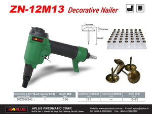 Pistolet à clous décoratif APLUS ZN-12M13 Single Shot pour canapé Diamètre d'application 13.3mm, longueur 23mm - Product Image 2
