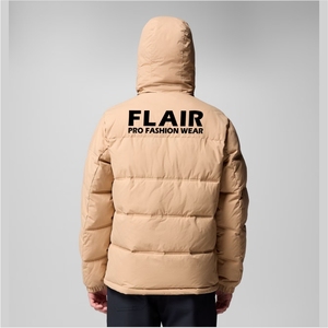 Men's High Quality <b>Denim</b> Puffer <b>Jacket</b> Vintage Style Hooded Collar Front Embroidered Logo Solid Pattern Winter Closure Zipper - Product Image 2