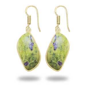 Pendientes de Atlántasita Natural al por Mayor, Joyería de Lujo Chapada en Oro sobre Latón para Ella, Pendientes Minimalistas con Piedras Preciosas - Product Image 5