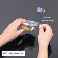 RPET jetable RPET 4oz Récipient à sauce en plastique Récipients inviolables à charnière transparente avec couvercle