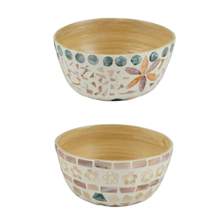 ชามสลัดไม้ไผ่ปั่นชามเสิร์ฟไข่มุกดีไซน์ไม่เหมือนใครเครื่องครัวสำหรับตกแต่งบ้านจากเวียดนาม - Product Image 6