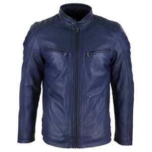 Vestes pour hommes Veste coupe-vent de moto à la mode Vestes pour hommes vintage coupe-vent Vestes pour hommes OEM en cuir compressible avec logo personnalisé - Product Image 5