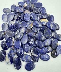 Cabujón de forma ovalada lisa de sodalita Natural, piedras preciosas sueltas de alta calidad para la fabricación de joyas, gemas al por mayor de 16x22mm - Product Image 1