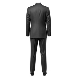 Costumes pour hommes grande taille, tissu en laine peignée, costume formel classique pour affaires, ensemble de costume ajusté, respirant, vêtements de bureau, fête de mariage, fermeture éclair - Product Image 3