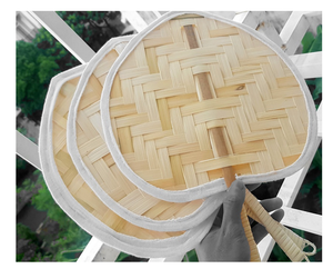 Abanico de bambú vietnamita, forma natural de hoja, recuerdo de boda, regalo, abanico de bambú, abanico tejido de hoja de palma de verano, hecho a mano en Vietnam - Product Image 5