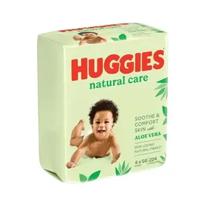 Toallitas Húmedas Huggins Naturales Reutilizables de Algodón Orgánico Sin Alcohol para el Cuidado del Bebé, Caja Grande para Recién Nacidos - Product Image 1