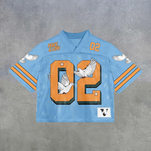 Custom Men's Boxy Oversized Retro Soccer <b>Jersey</b> American OEM High Quality Polyester Unisex Blank Solid Crew Neck - Product Image 6