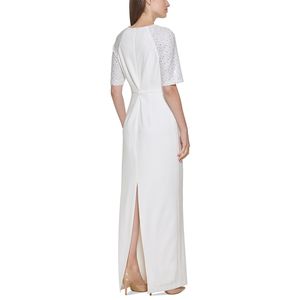 Abito tubino bianco da donna Calvin Klein con strass e nodo in vita, silhouette naturale, taglia 16 - Product Image 2