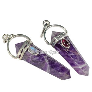 Pendentifs Feng Shui Fluorite à double point Agate sculptée Pierre précieuse Multi-style Accessoire polyvalent - Product Image 5
