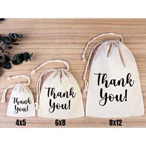 Bolsas de Regalo Personalizadas para Bodas y Despedidas de Soltera, Bolsas de Agradecimiento Hechas de Algodón, Bolsas de Algodón de Diferentes Tamaños - Product Image 5