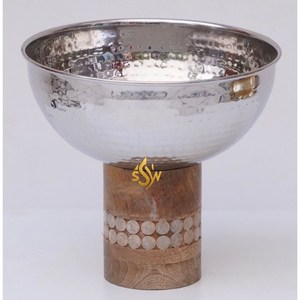 <strong>Exclusive</strong> Quality Metal Stainless Steel <strong>Chocolate</strong> Bowl For Home Dining Wooden Base Mop Work Decoration <strong>Chocolate</strong> &amp; Snacks Bowl