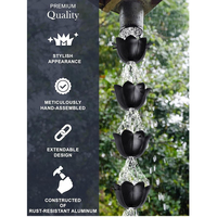 Meilleure vente de chaîne de pluie en métal en fer avec revêtement en poudre noire pour décoration extérieure, tuyaux de descente de gouttière, chaîne de pluie au prix le plus bas